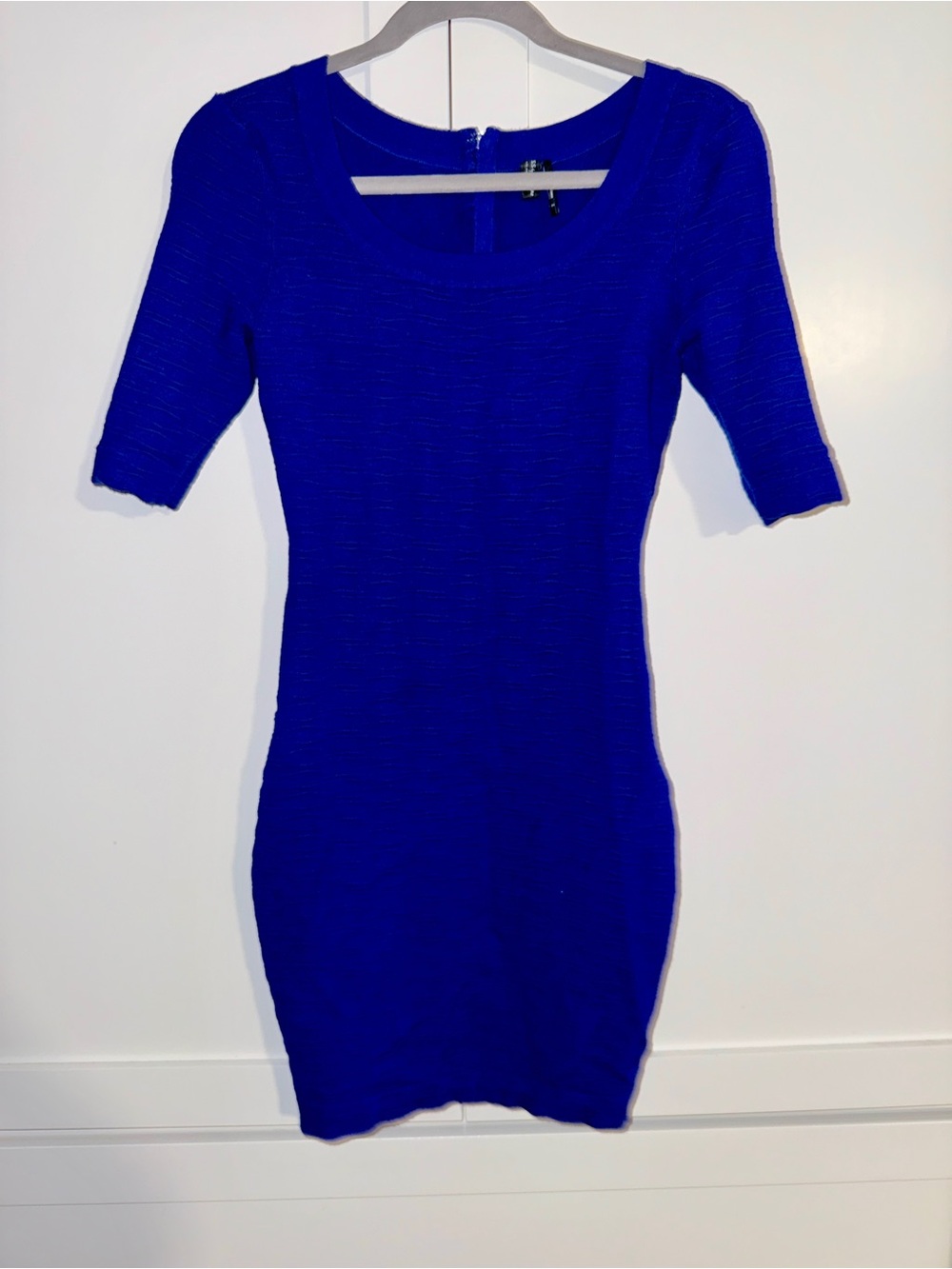 Guess by Marciano Electric Blue Short Sleeve Bodycon Mini Dress